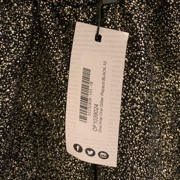 Black and Gold Sparkly Romper - Picture 3 of 4